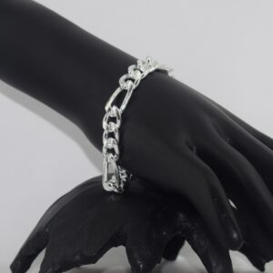 silver Charms Figaro Pattern curb chain silver bracelets for mens & womens
