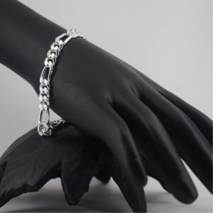 silver Charms Figaro Pattern curb chain silver bracelets for mens & womens