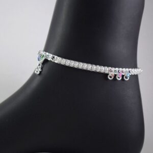 Silver Charms Famous khushboo Designer pattern Silver Anklets (Payal) For girls