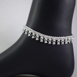 Silver Charms khushboo Dhaniya pattern Silver Payal (Anklets) For girls & ladies