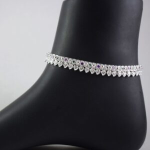 Silver charms khushboo thos pattern silver payal (anklets) for girls