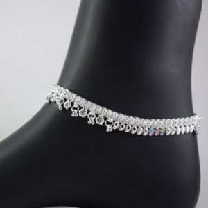 Silver charms khushboo thos pattern silver payal (anklets) for girls