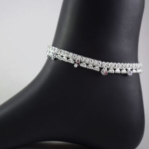 Silver charms khushboo thos pattern silver payal (anklets) for girls