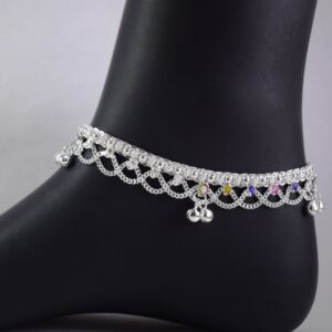 Famous khushboo frills silver anklets collection for girls & womens
