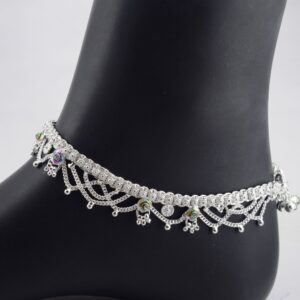 Famous khushboo frills silver anklets collection for girls & womens