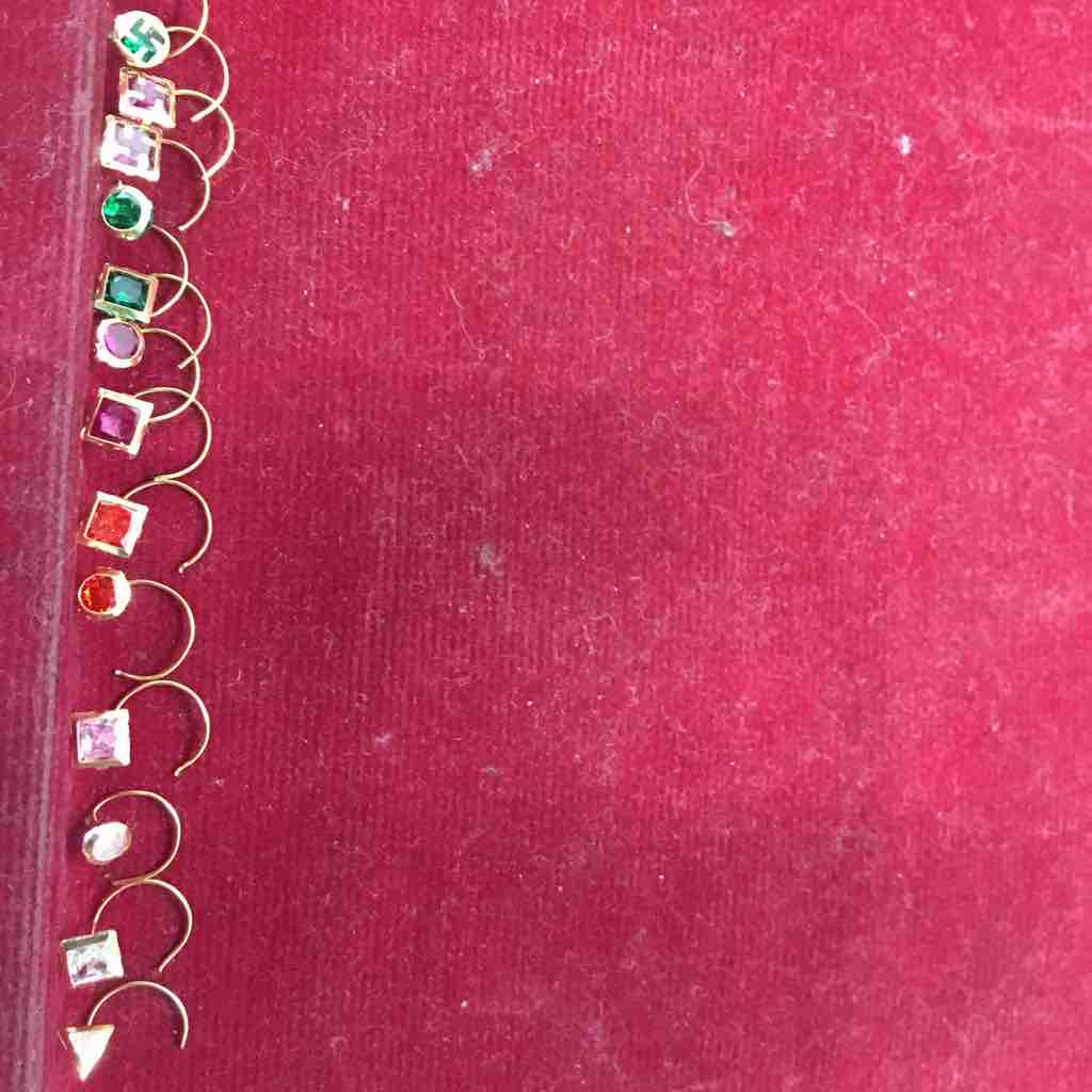 22KT Gold Colorful Stone Katti