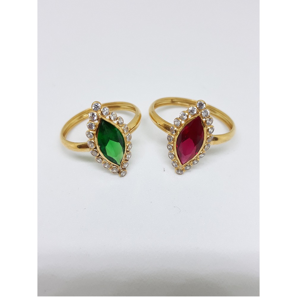 916 Gold Fancy Colour Stone Diamond Ring