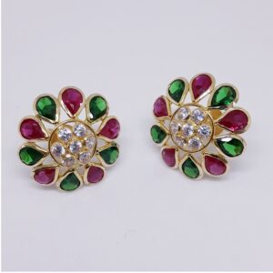 916 Gold Attractive Colour Stone Earring