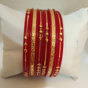 Fancy 6 Pis set gold plastic bangle