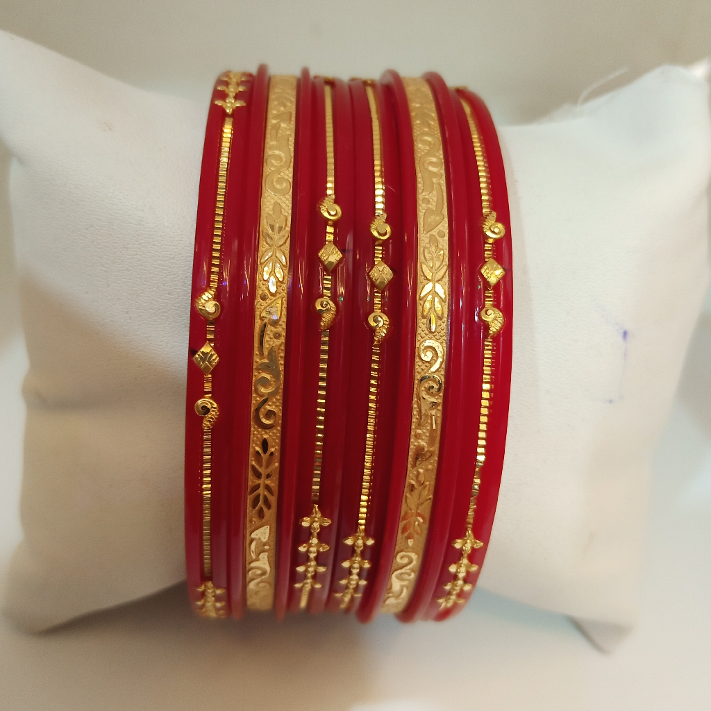 Fancy 6 Pis set gold plastic bangle