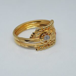 916 gold fancy double pipe ring for women pj-lr04