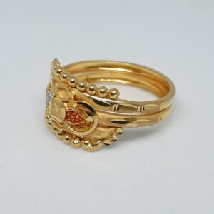 916 gold fancy double pipe ring for women pj-lr04