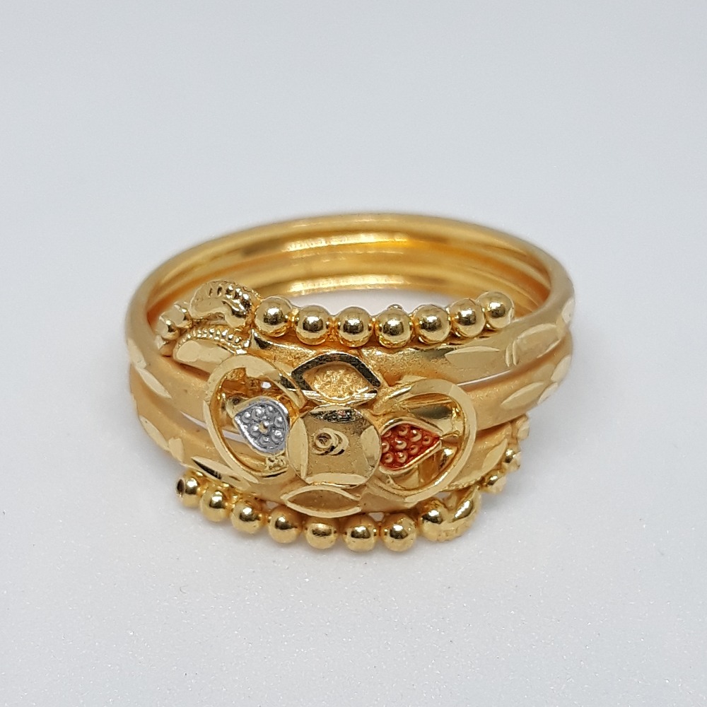 916 gold fancy double pipe ring for women pj-lr04
