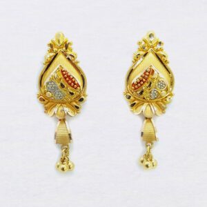 916 Gold Hallmarked Earrings For Women PJ-E03
