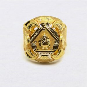 Ganesha design nazrana gold ring pj-r04