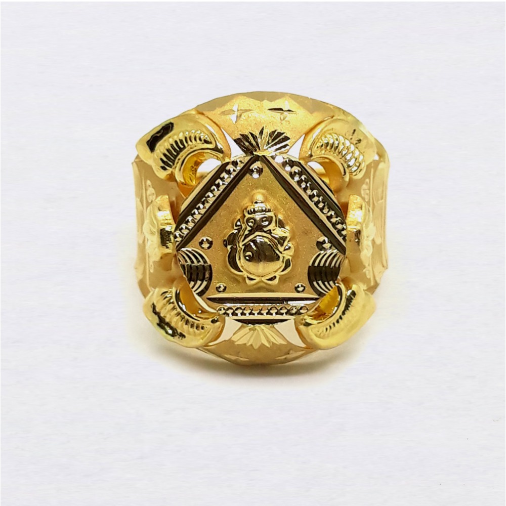 Ganesha design nazrana gold ring pj-r04