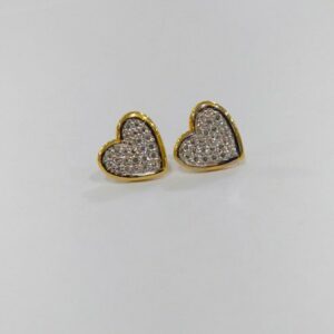 Gold And Diamond Heart earrings