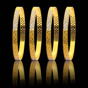 22KT Gold Hallmark Machine Cut 4 Pcs Bangle