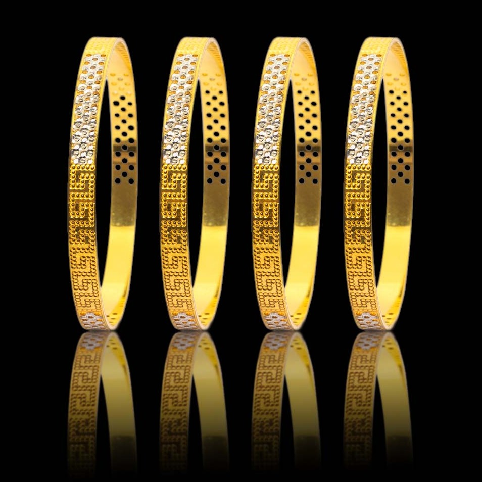 22KT Gold Hallmark Machine Cut 4 Pcs Bangle