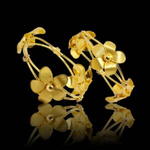 916 Gold Hallmark Flower Design Bangle