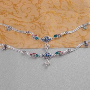 Silver Peacock Design Payal