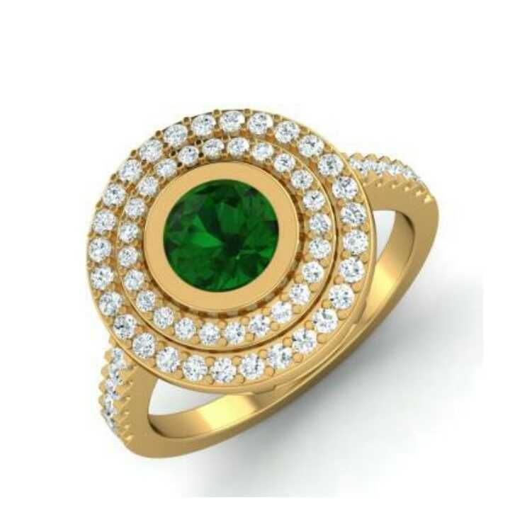 22KT Gold Fancy Green Stone Gents Ring ARJ-R005