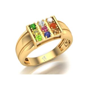 916 Gold Colorful Stone Ring For Men ARJ-R004