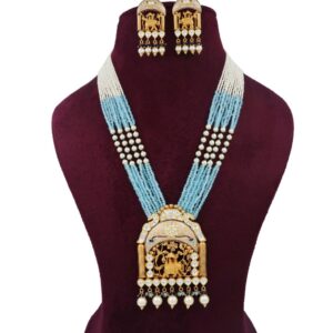916 Gold Elegant Pearl Light-weight Necklace Set For Women AJNS197