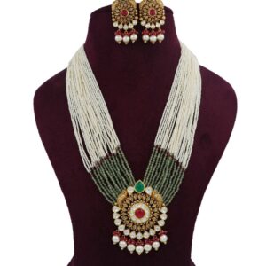 Gold Delite Pearl Light-weight Necklace Set For Women AJNS172