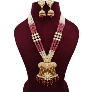 916 Gold Cocktail Colourful Moti Necklace Set AJNS139