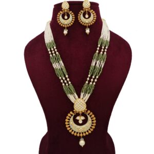 916 Gold Glorious Colourful Moti Necklace Set AJNS136