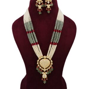 916 Gold Unique Colourful Moti Necklace Set AJNS121