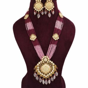 916 Gold Glorious Colourful Moti Necklace Set AJNS108