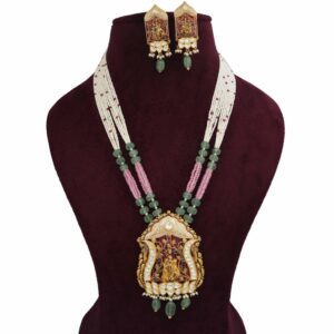 916 Gold Flair Colourful Moti Necklace Set AJNS106