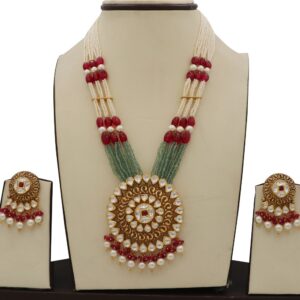 Colourful Pearl Cocktail Colourful Moti Necklace Set AJNS83