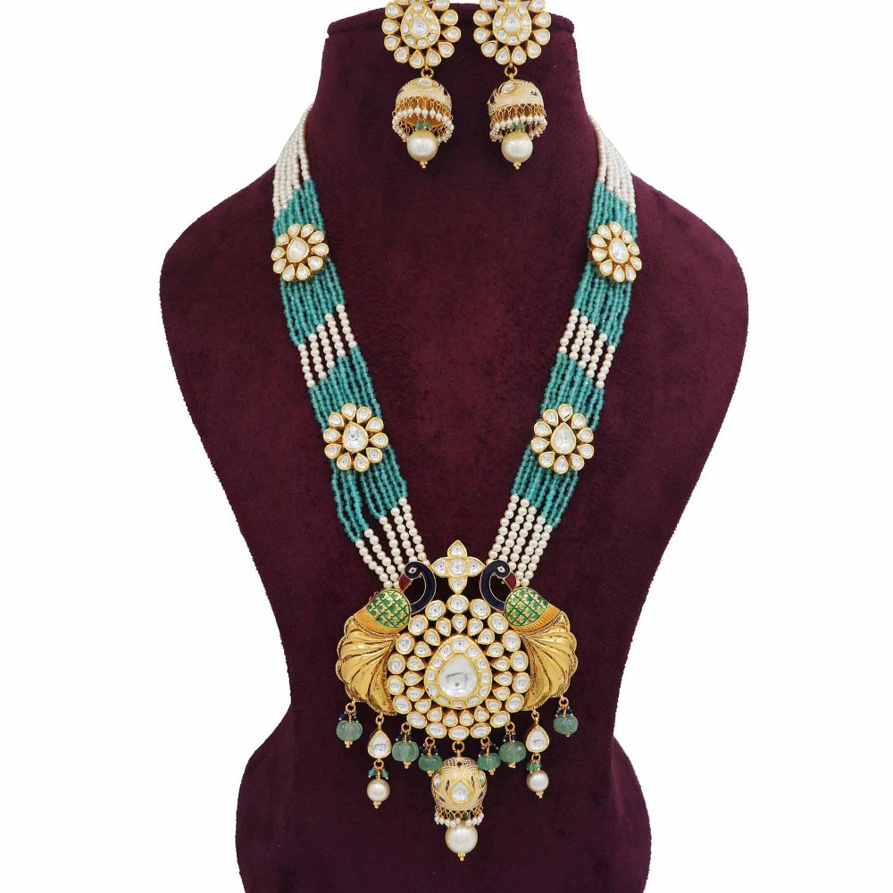 Colourful Pearl Delight Colourful Moti Necklace Set AJNS80