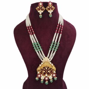 Colourful Pearl Royal Colourful Moti Necklace Set AJNS79