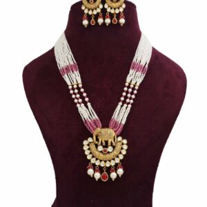 Colourful Pearl Delicate Colourful Moti Necklace Set AJNS74