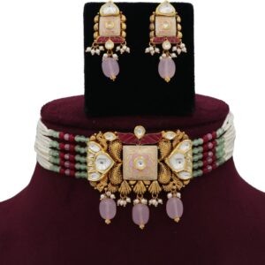 Colourful Pearl Classy Colourful Moti Necklace Set AJNS67