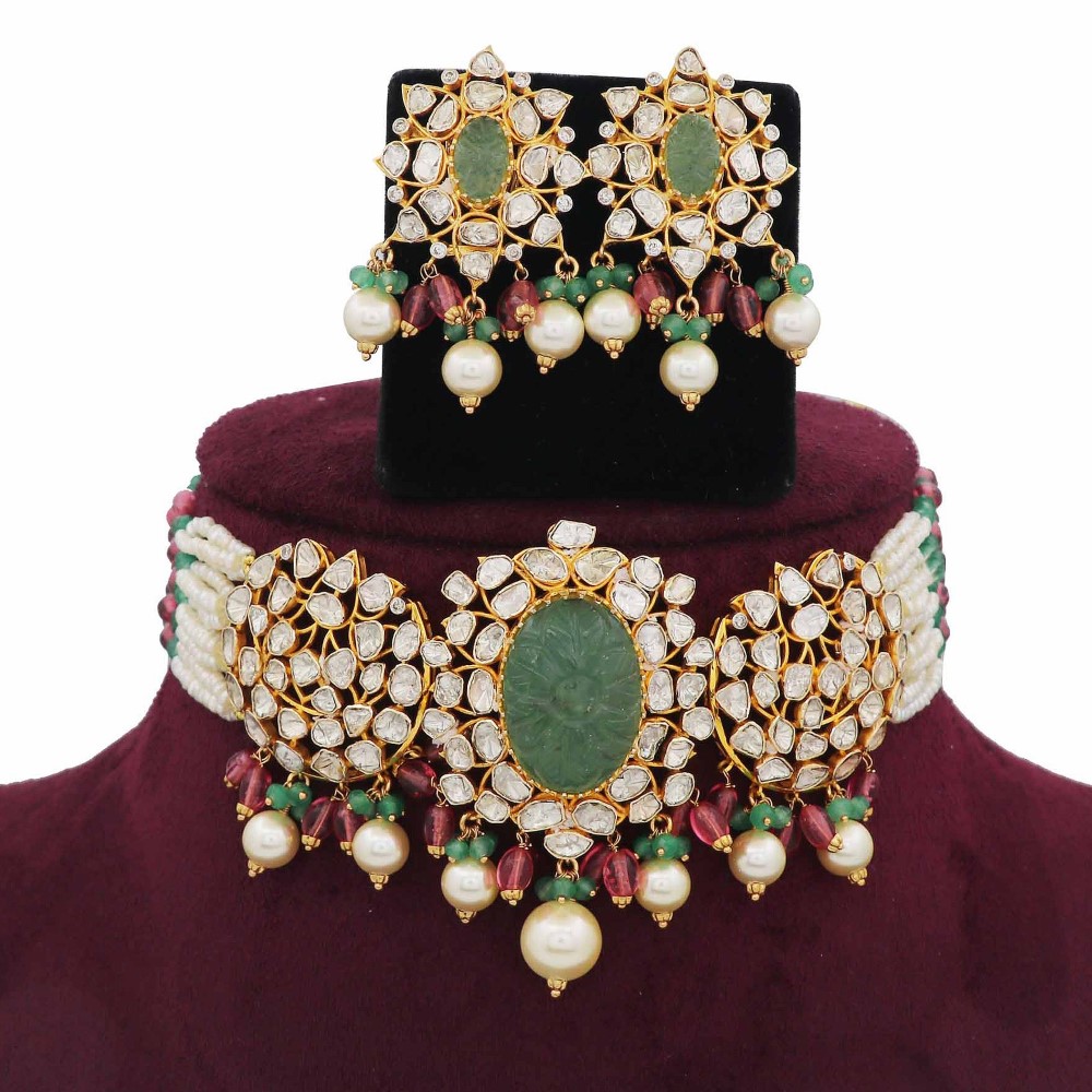 Colourful Pearl Stylish Colourful Moti Necklace Set AJNS66