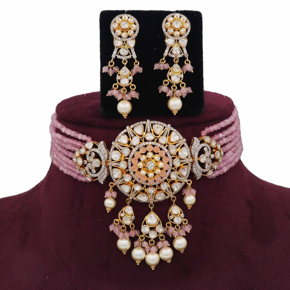 Colourful Pearl Unique Colourful Moti Necklace Set AJNS65