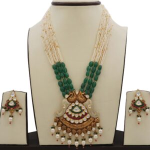 Colourful Pearl Beautiful Colourful Moti Necklace Set AJNS63