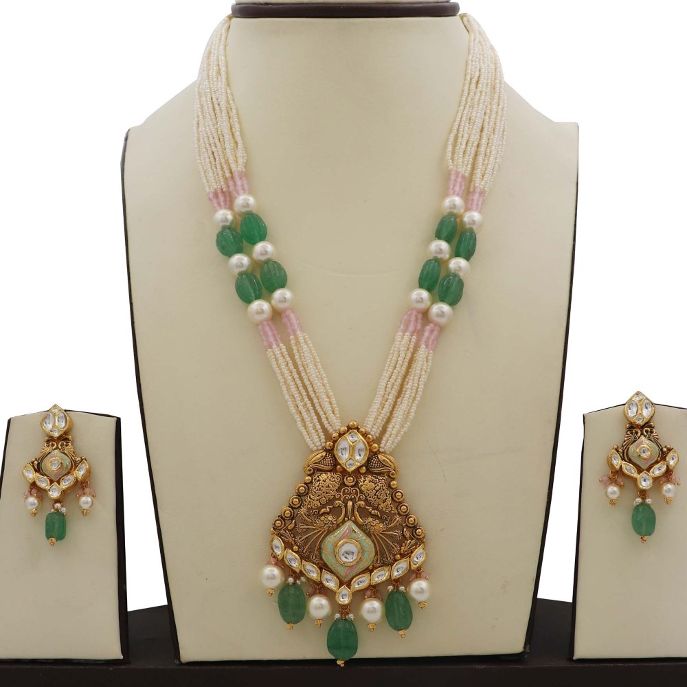 Colourful Pearl Delite Colourful Moti Necklace Set AJNS60
