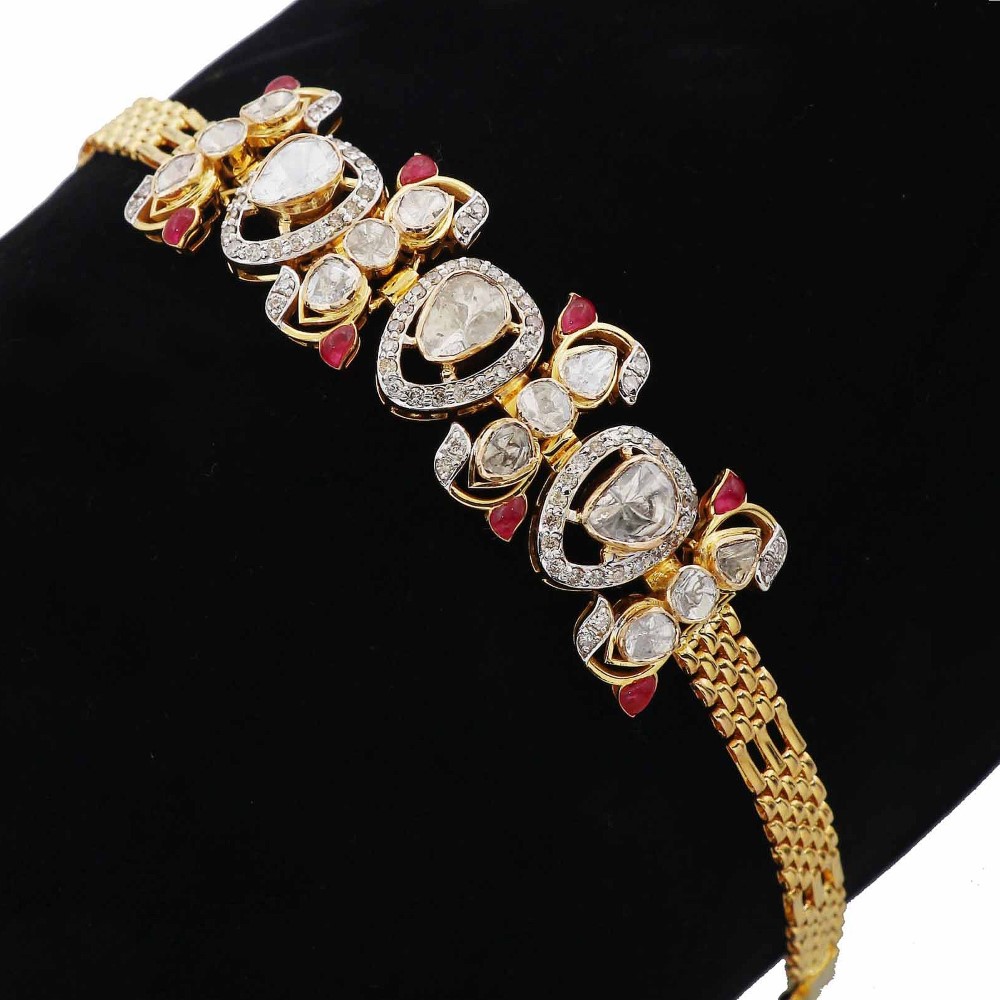 Colourful Moti Classy Gold Bracelet AJB65