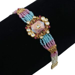 Colourful Moti Pretty Gold Bracelet AJB62