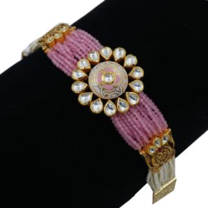 Colourful Moti Delite Gold Bracelet AJB58