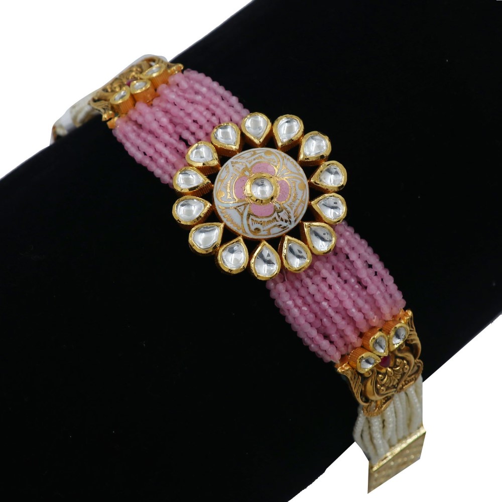 Colourful Moti Delite Gold Bracelet AJB58