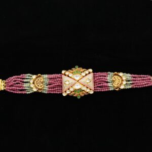 Colourful Moti Elegant Gold Bracelet AJB55