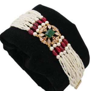 916 Gold Attractive Floral Pearl Bracelet AJB33
