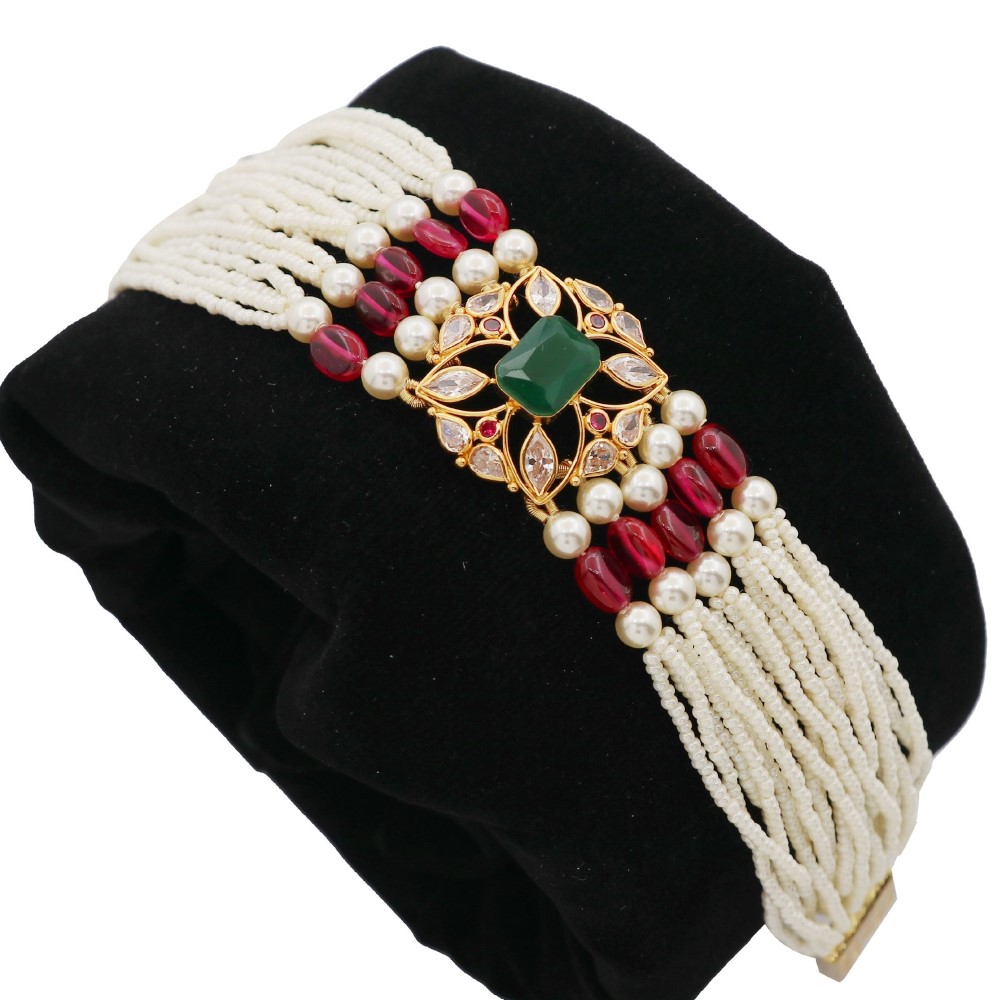 916 Gold Attractive Floral Pearl Bracelet AJB33